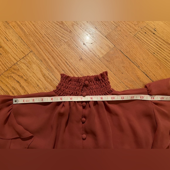 Mock neck tiered ruffle sleeve Victorian blouse - Picture 8 of 10